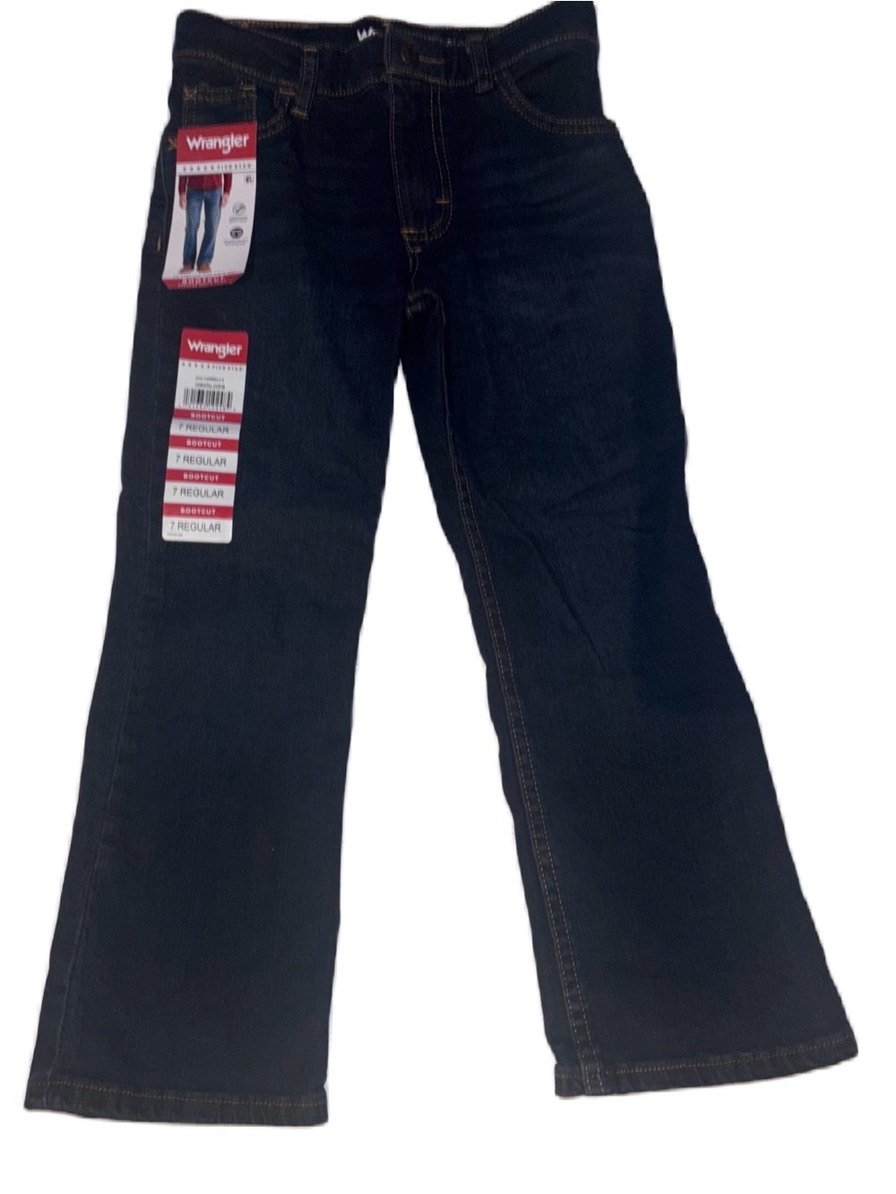 Wrangler Classic Boot Cut Deep Indigo Jeans Boys 7 Regular - Picture 2 of 8